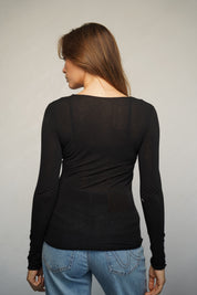 חולצת עלמה תחרה שחורה