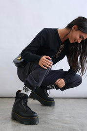 DR. MARTENS מגפני פלטפורמה דגם פסקל מקס שחור