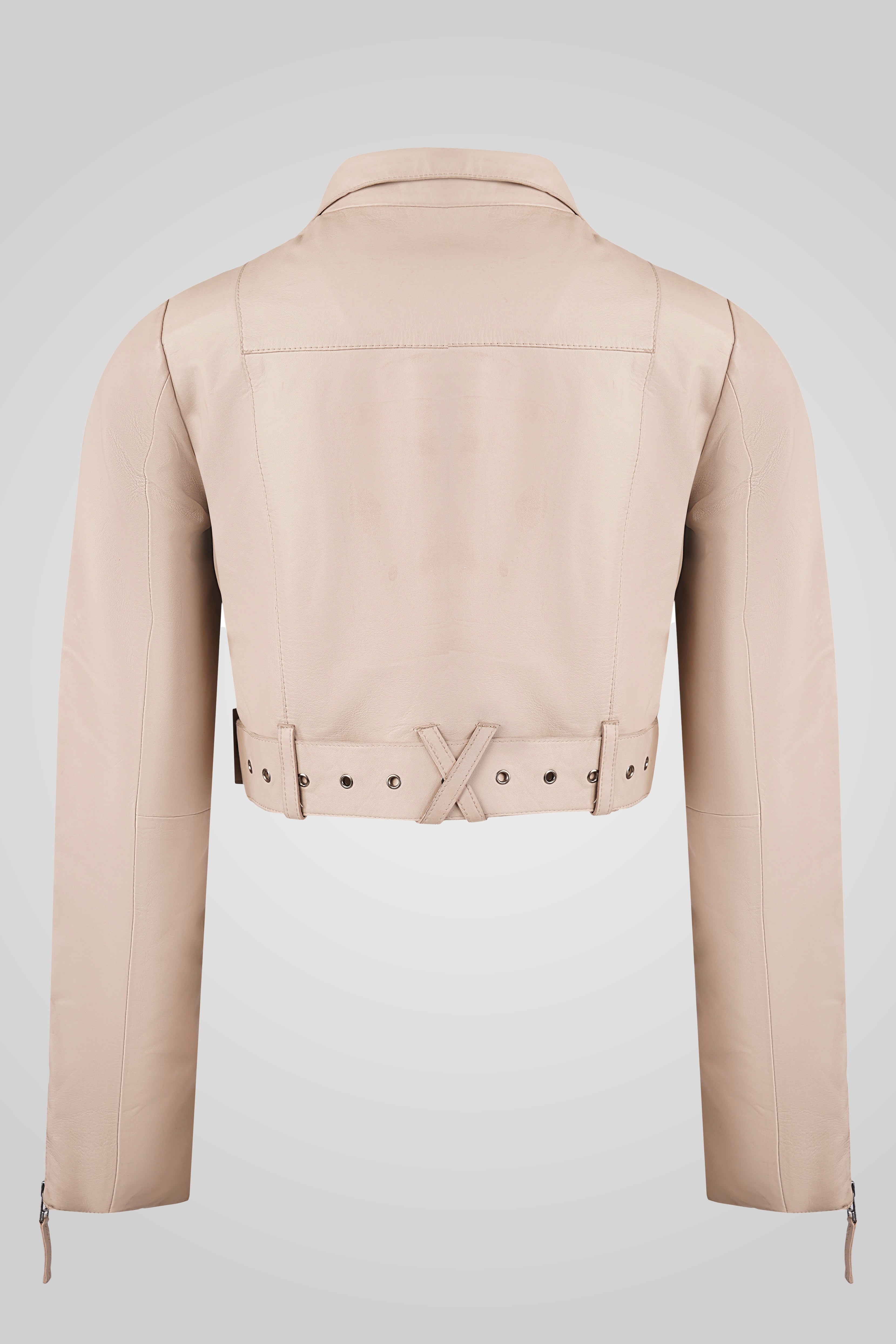 מעיל עור בז׳ MIA JACKET