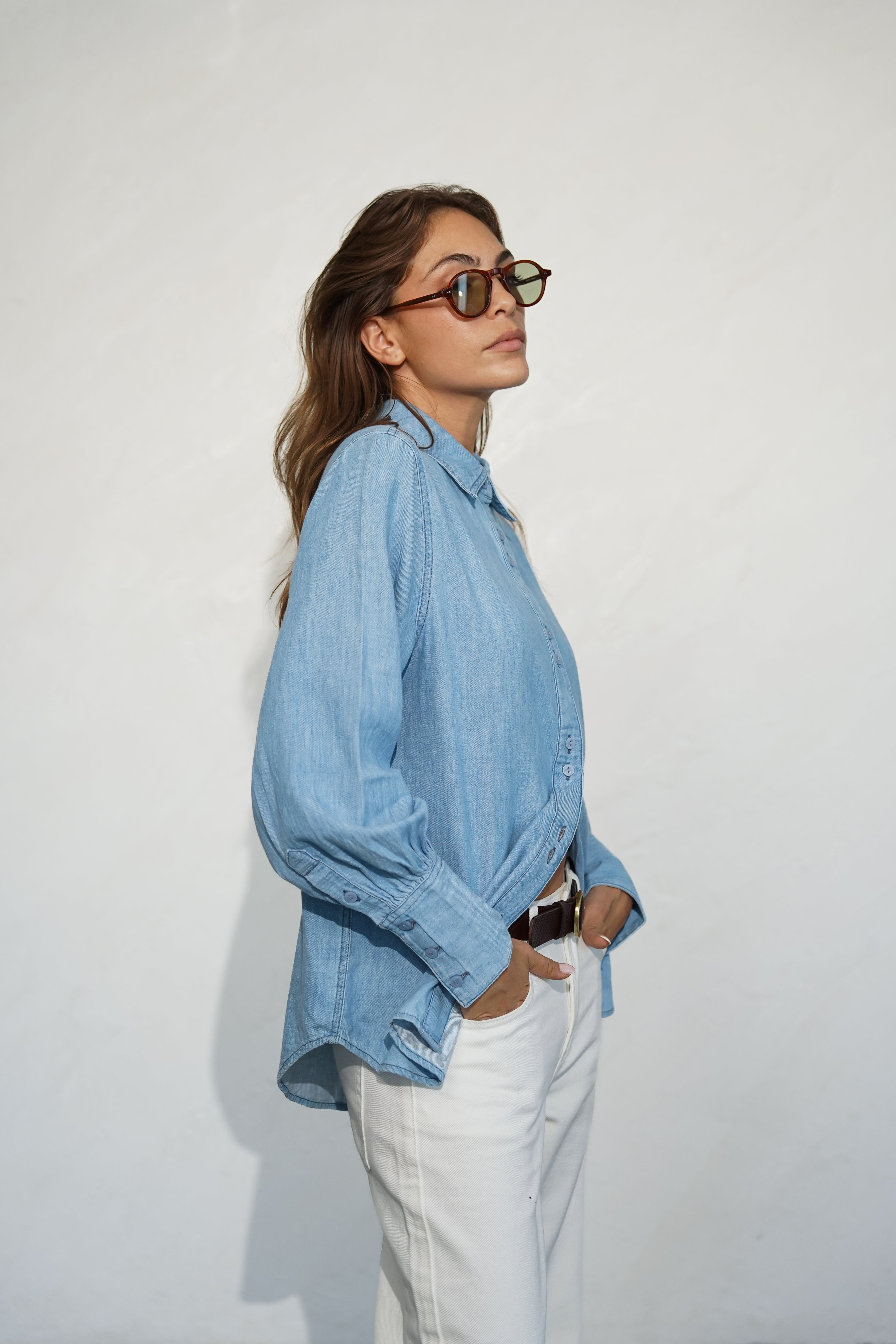 חולצת ג’ינס עם שרוולי בלון LEE