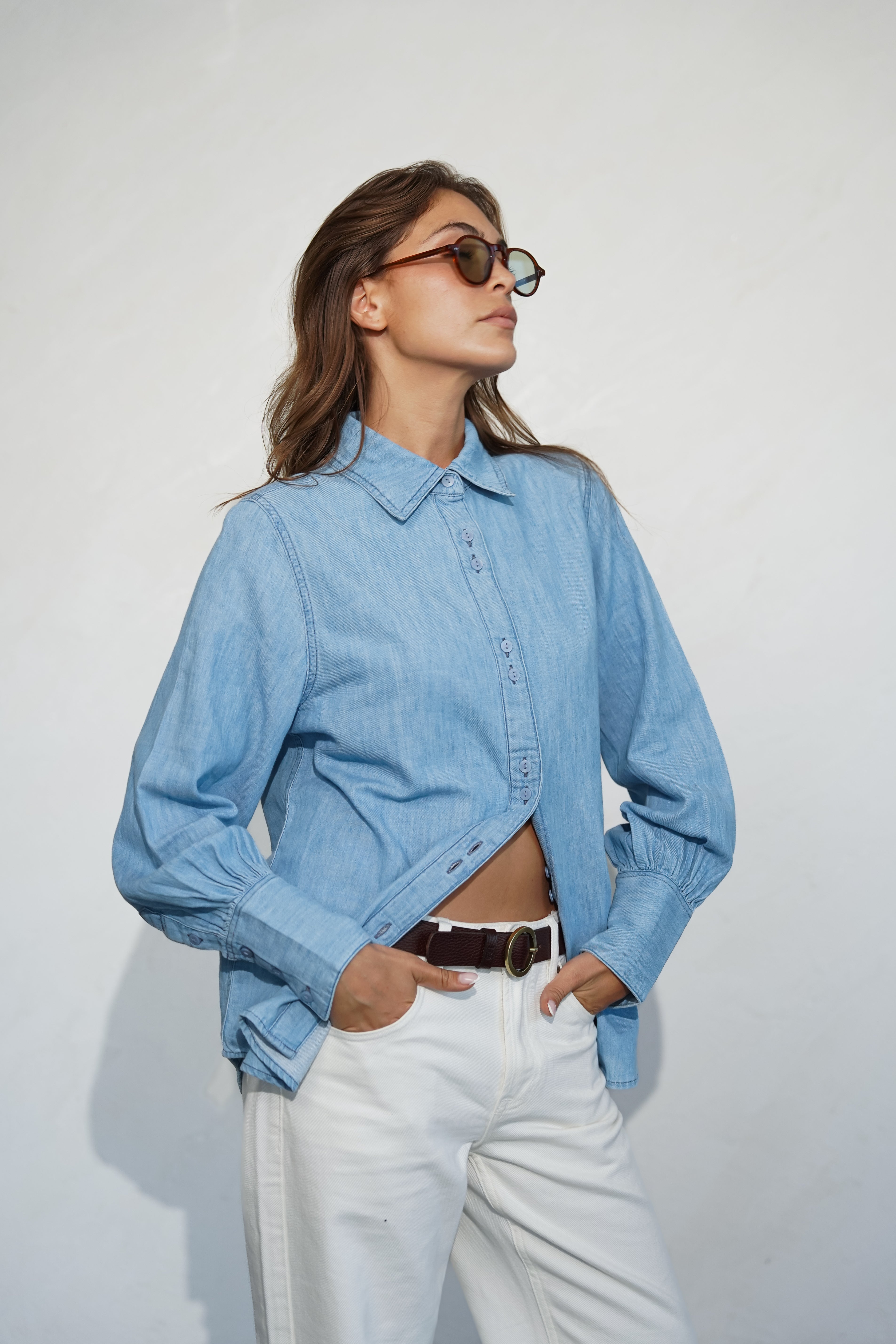 חולצת ג’ינס עם שרוולי בלון LEE