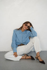 חולצת ג’ינס עם שרוולי בלון LEE