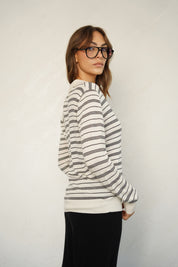 סריג פולו פסים שחור