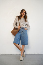 סריג פולו פסים בז