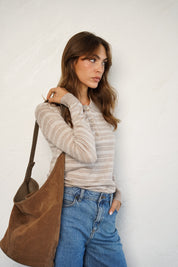 סריג פולו פסים בז