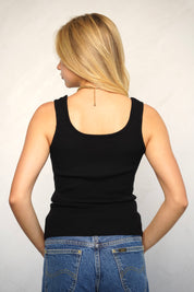 גופיית סריג ריב שחורה