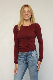 חולצת ניקי כותנה נועם בורדו