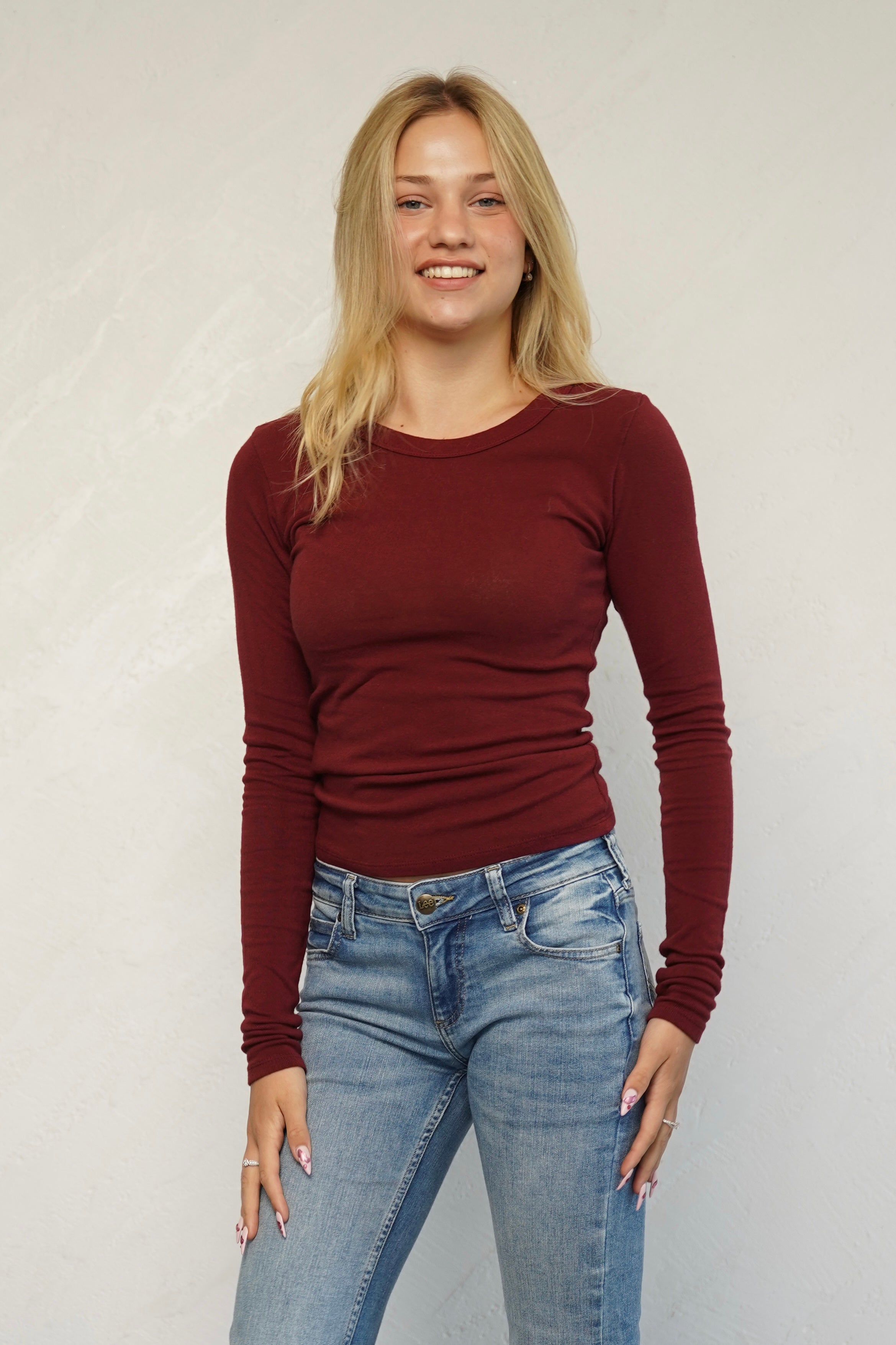 חולצת ניקי כותנה נועם בורדו