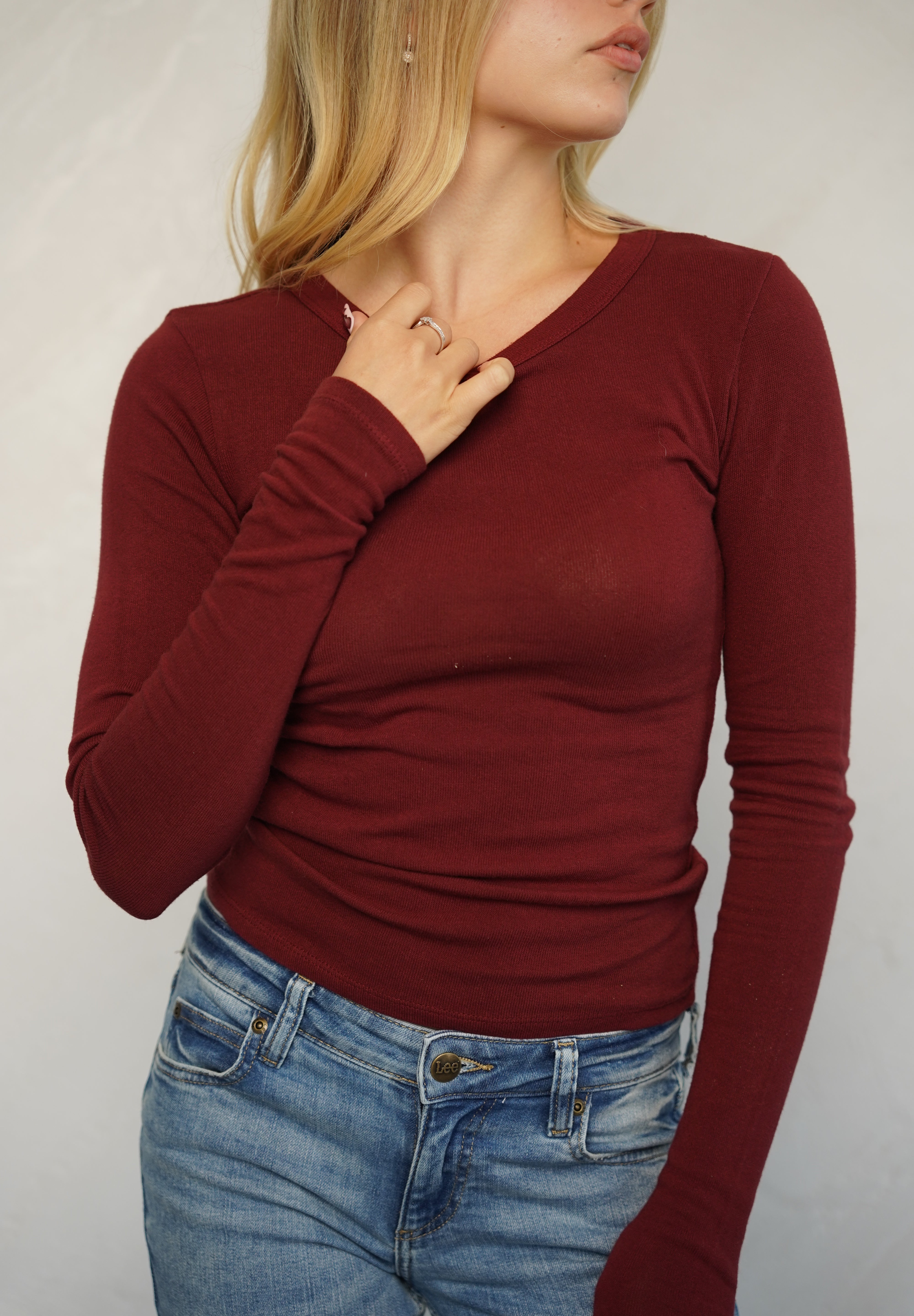 חולצת ניקי כותנה נועם בורדו