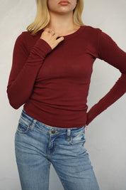 חולצת ניקי כותנה נועם בורדו