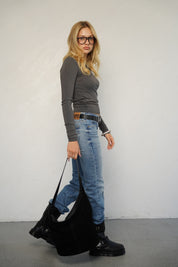 חולצת ניקי כותנה נועם אפורה