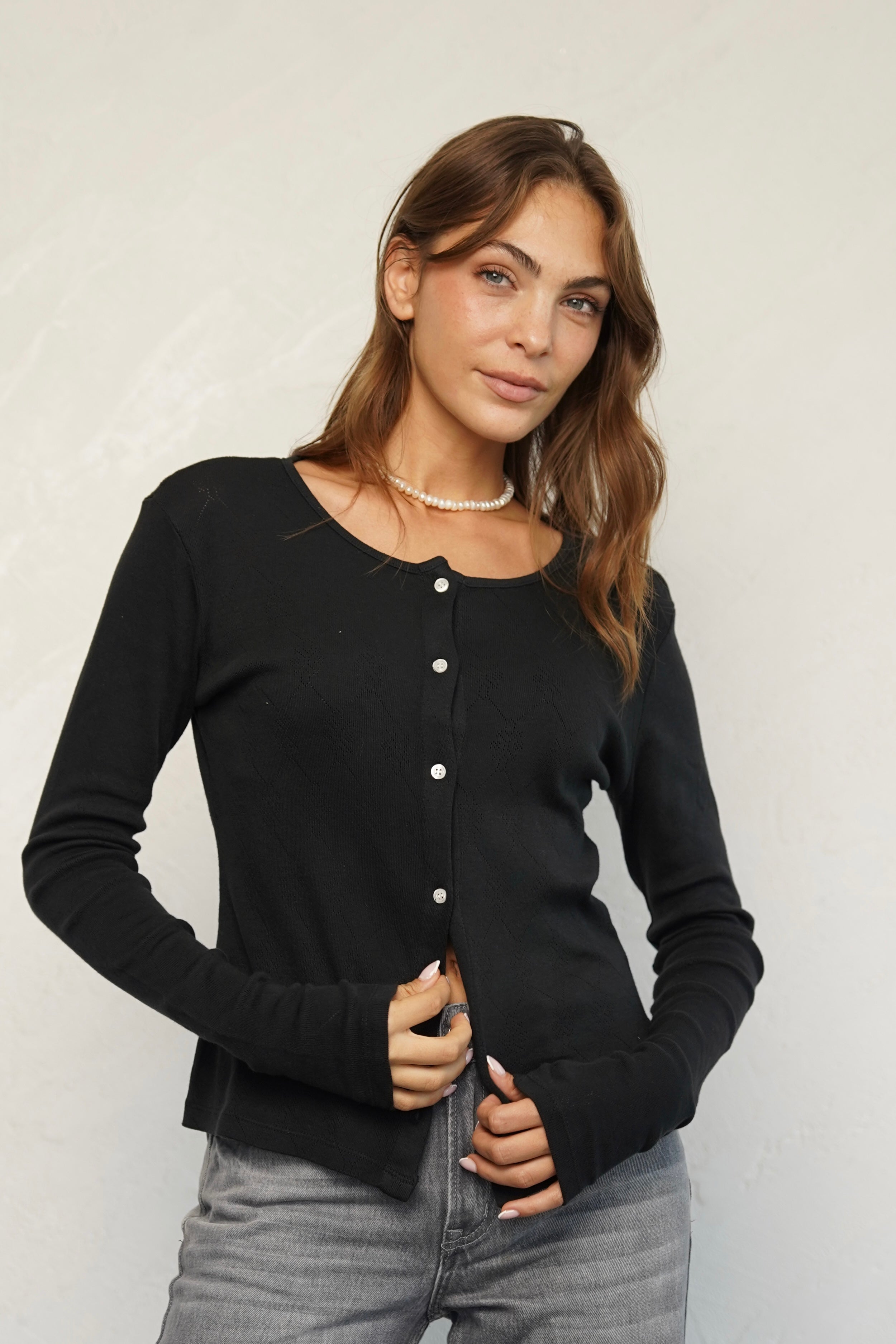 קרדיגן ברנדי שחור