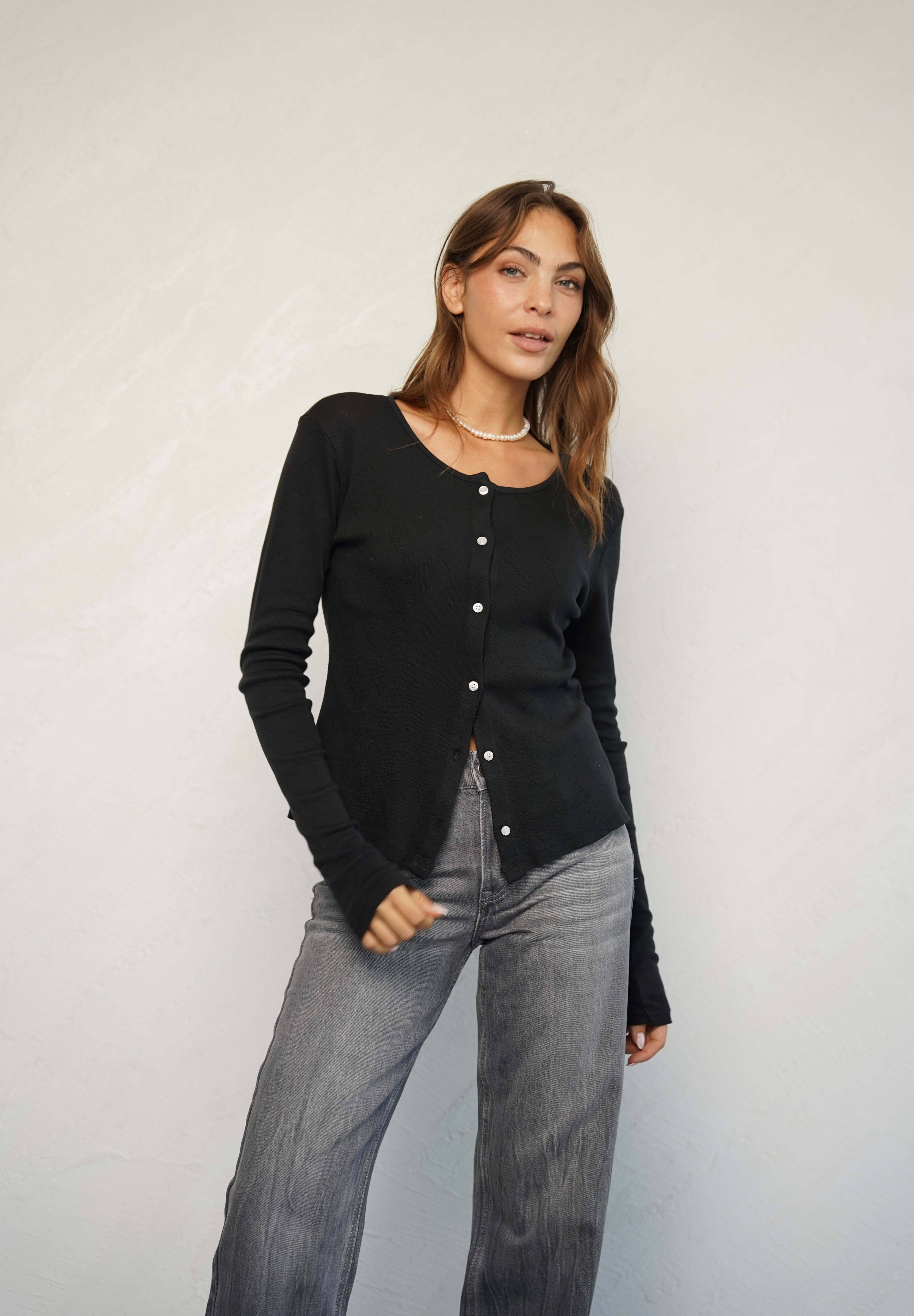 קרדיגן ברנדי שחור