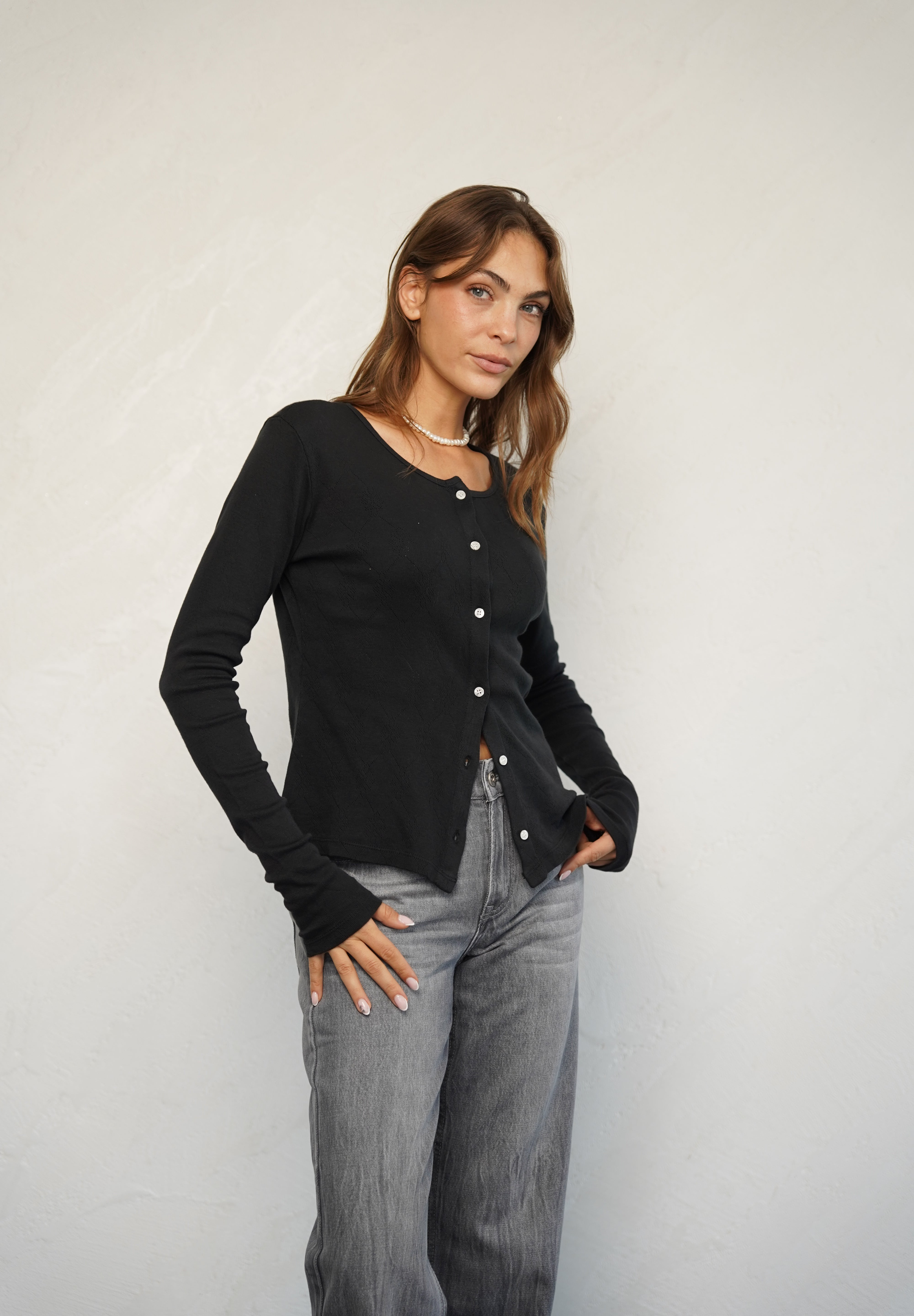 קרדיגן ברנדי שחור