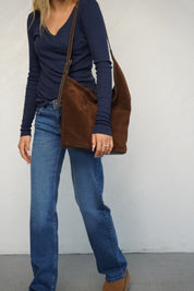 תיק עור קלרה חום.