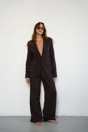 מכנס לומינה מחויט בוקסר חום