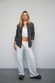 חולצת ג’ינס מכופתרת שחור פחם LEE