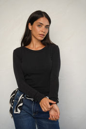 חולצת ניקי כותנה נועם שחורה