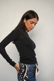 חולצת ניקי כותנה נועם שחורה