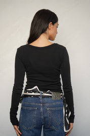 חולצת ניקי כותנה נועם שחורה