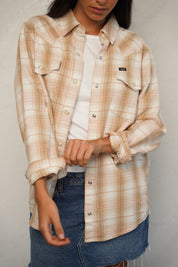 LEE חולצה REGULAR WESTERN SHIRT KHAKI PLAID
