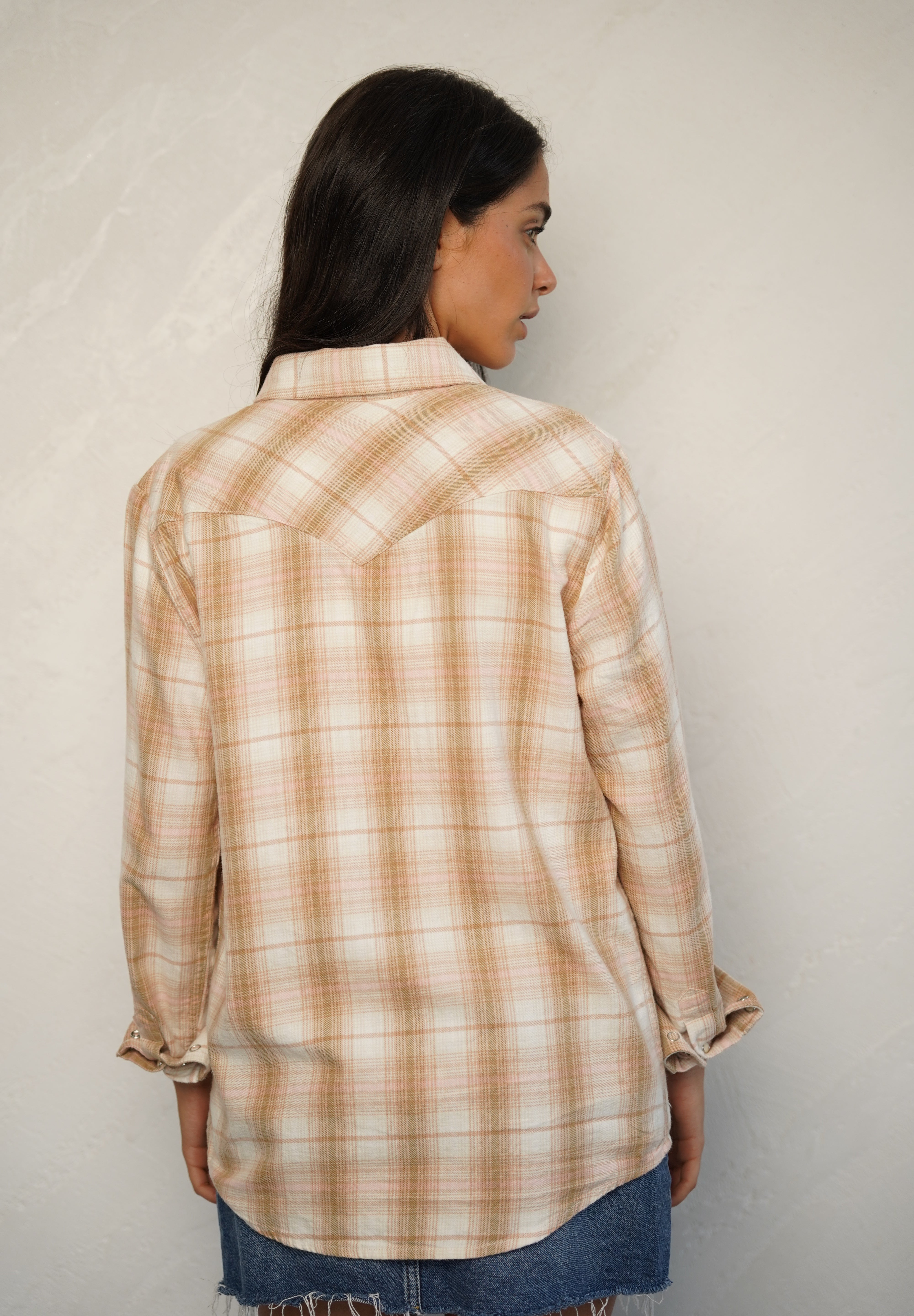 LEE חולצה REGULAR WESTERN SHIRT KHAKI PLAID