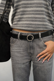 חגורה מעור שחור - LEE LADY BELT