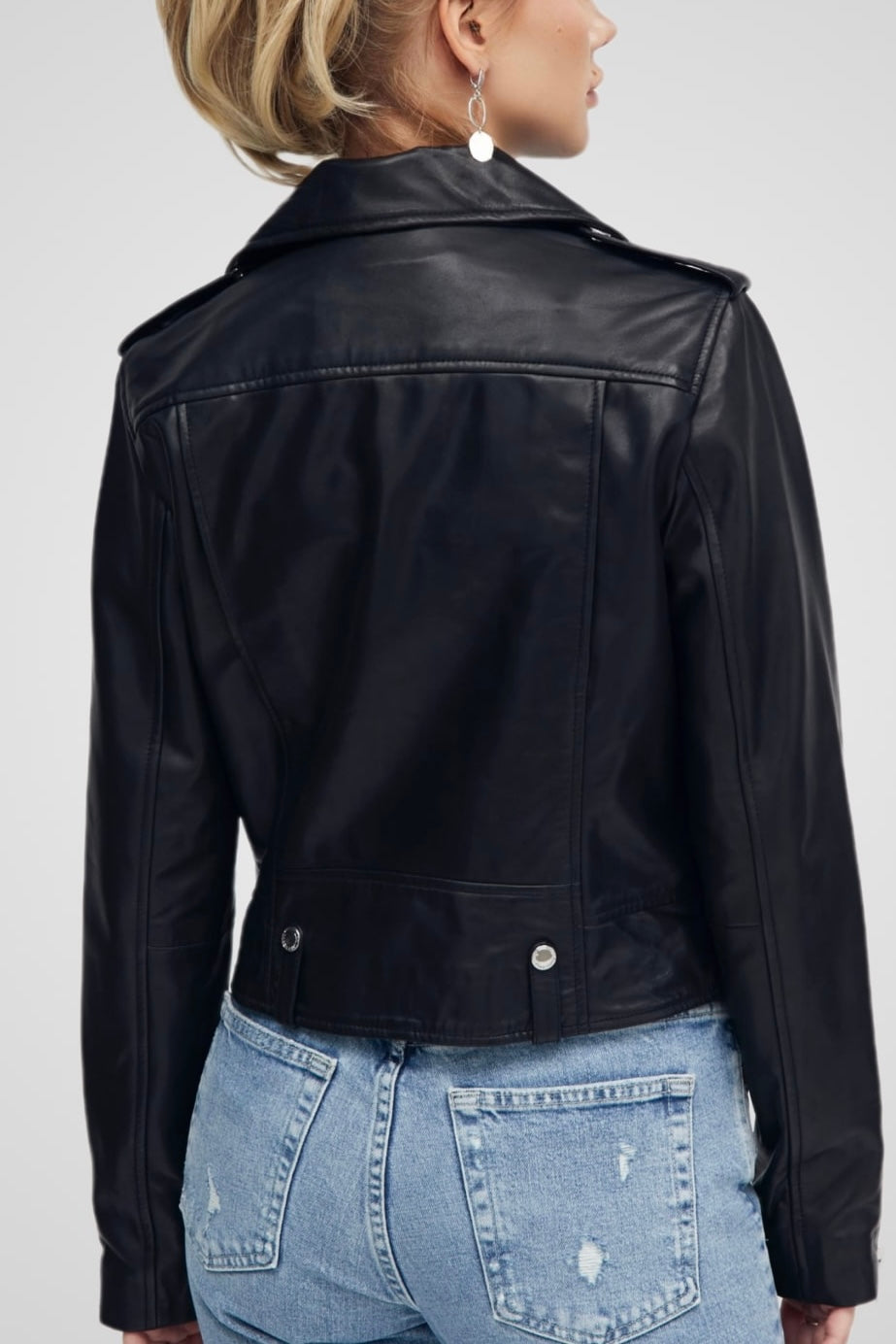 מעיל עור שחור SEMEE LEATHER JACKET