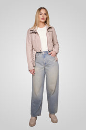 מעיל עור בז׳ MIA JACKET