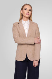 מעיל עור בז׳ NOIAN SUEDE BLAZER