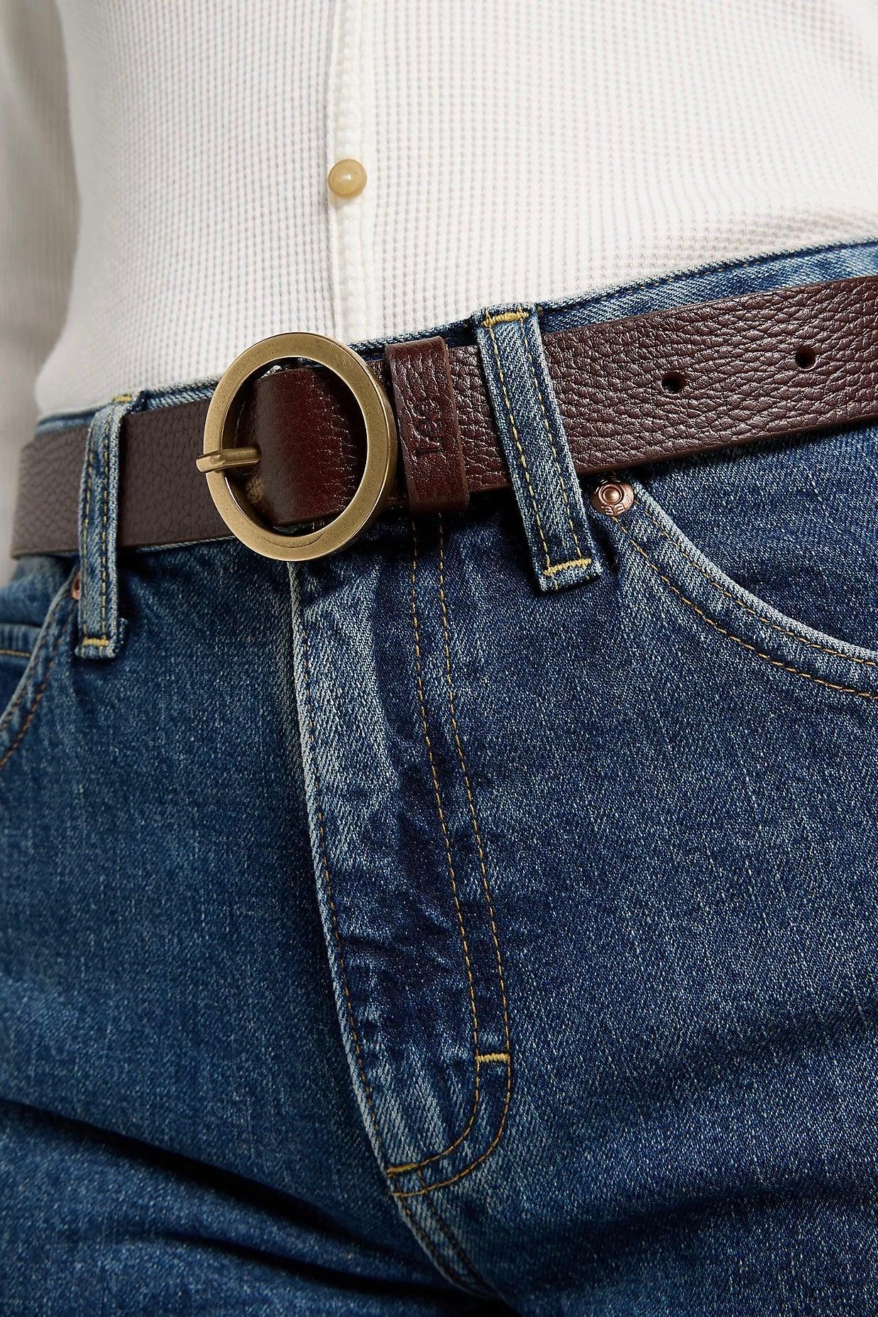 חגורה מעור חום כהה - LEE LADY BELT