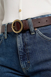 חגורה מעור חום כהה - LEE LADY BELT