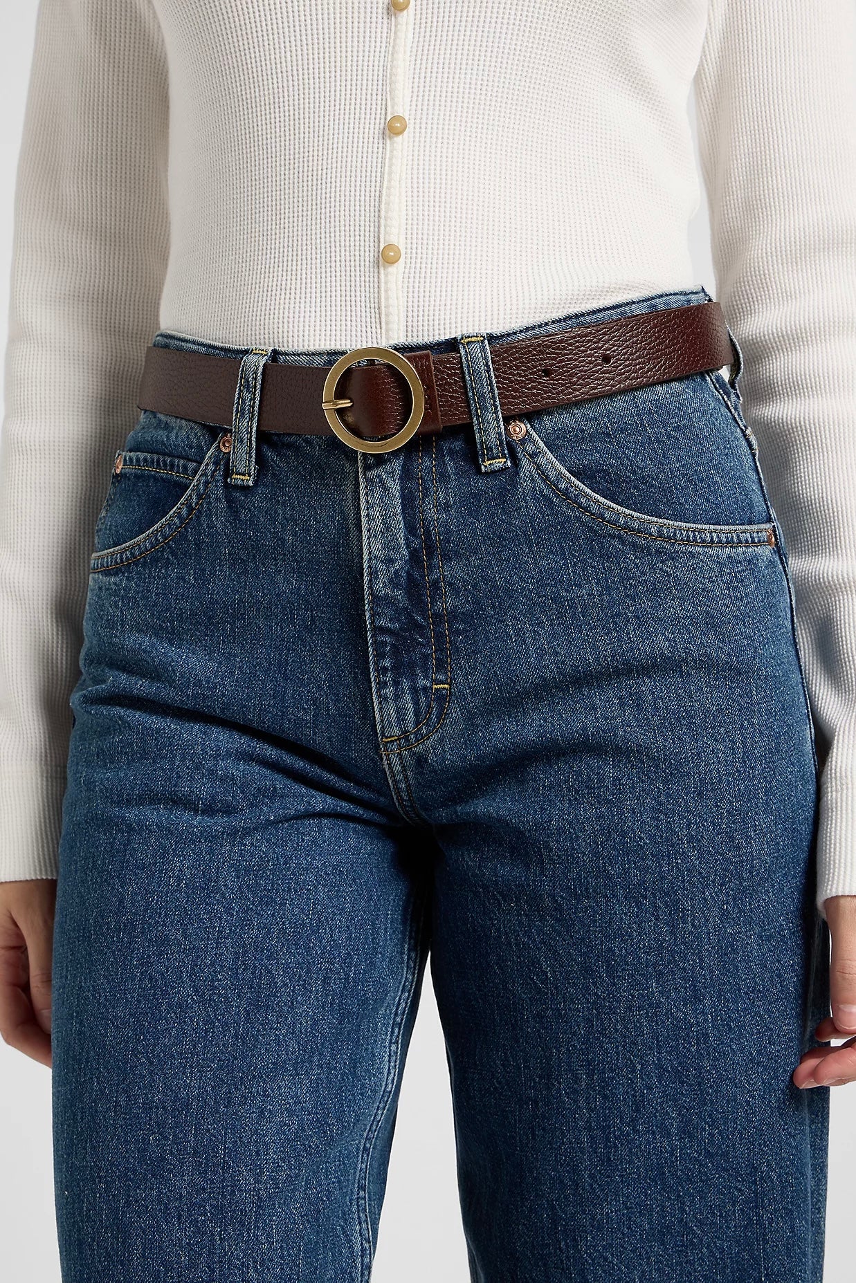 חגורה מעור חום כהה - LEE LADY BELT