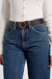 חגורה מעור חום כהה - LEE LADY BELT