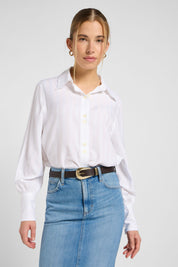 חגורה מעור חום כהה - LEE ROUND BUCKLE BELT