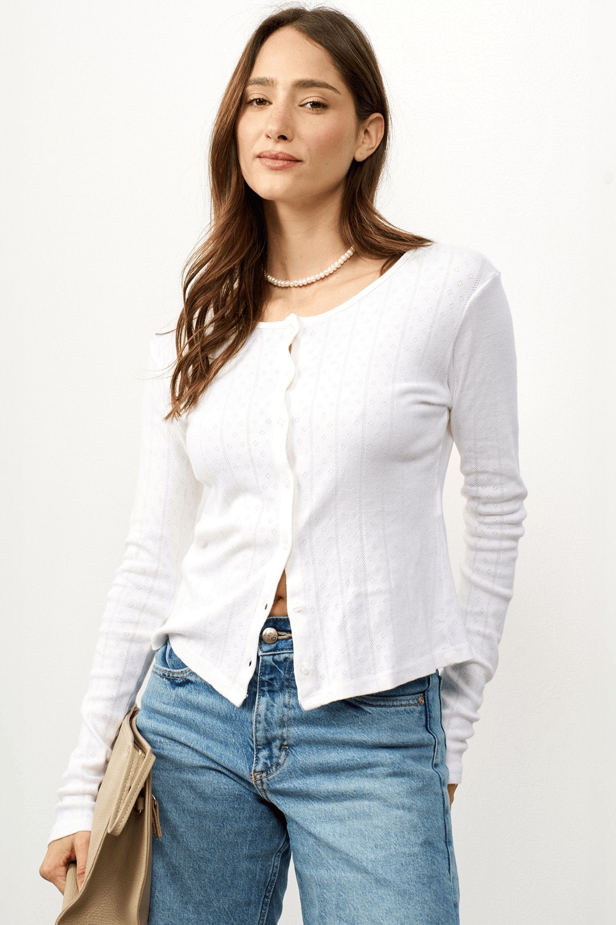 קרדיגן ניקי בלה לבן