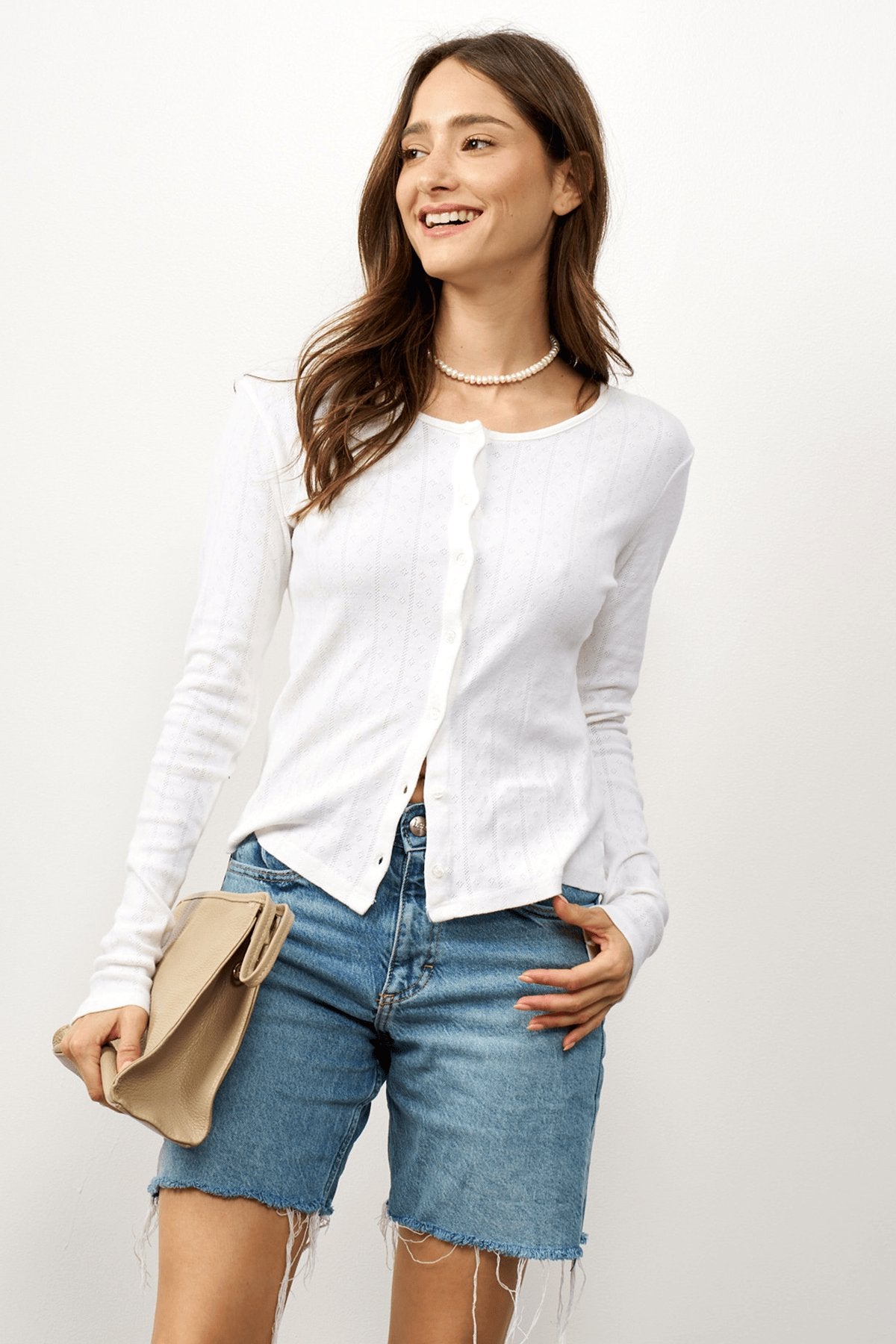 קרדיגן ניקי בלה לבן