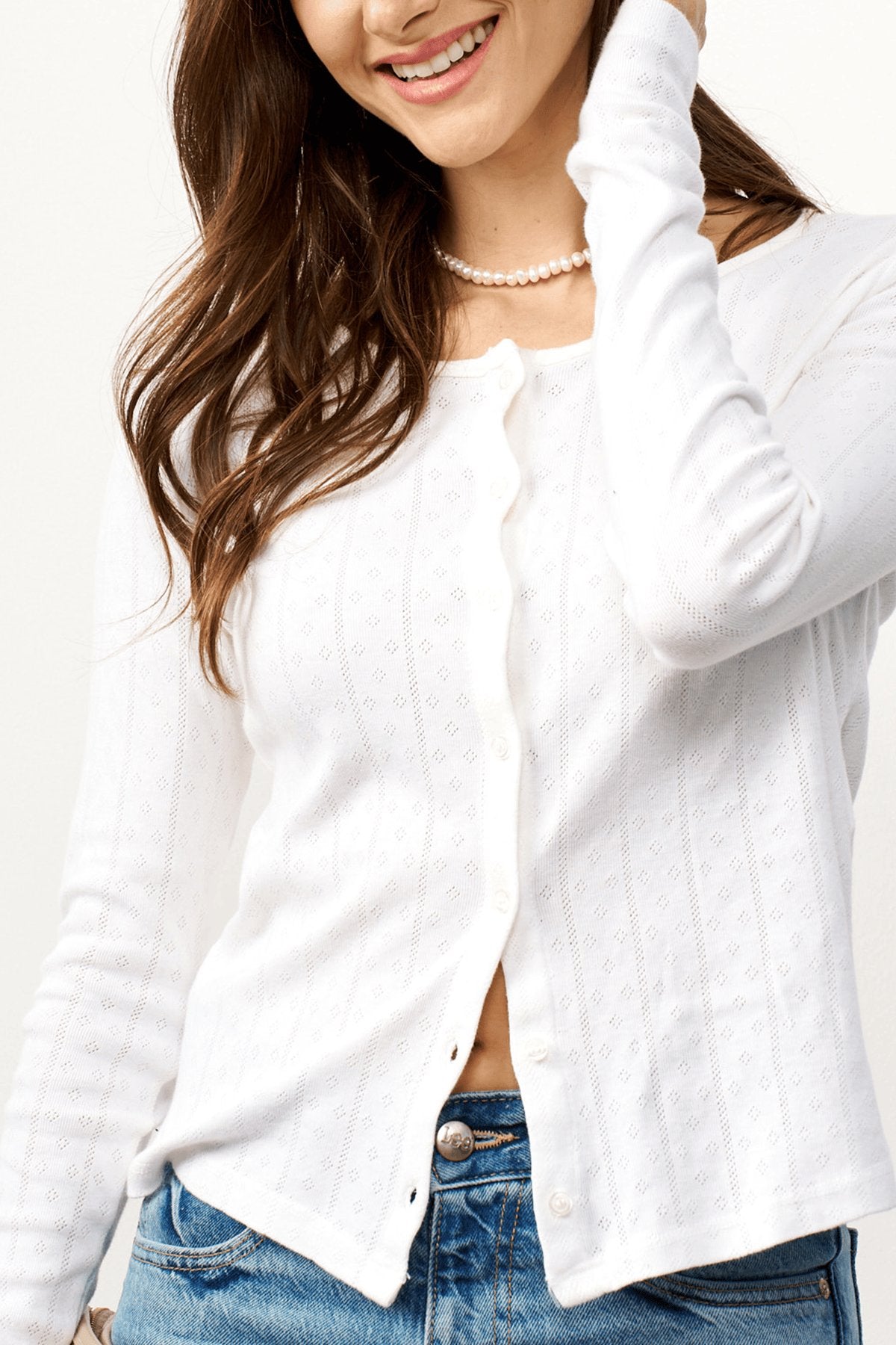 קרדיגן ניקי בלה לבן