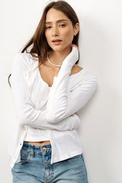 קרדיגן ניקי בלה לבן