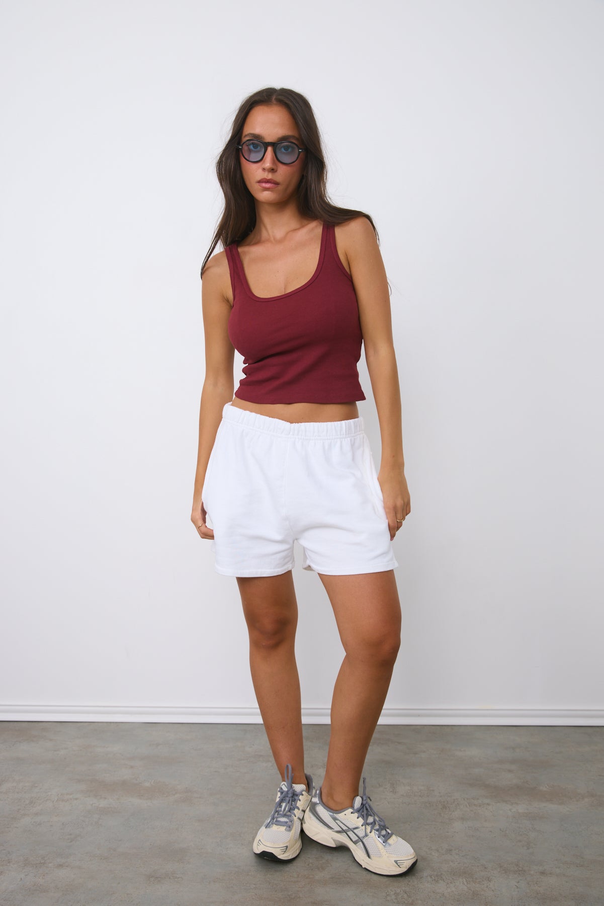 גופיית קרופ כותנה בורדו