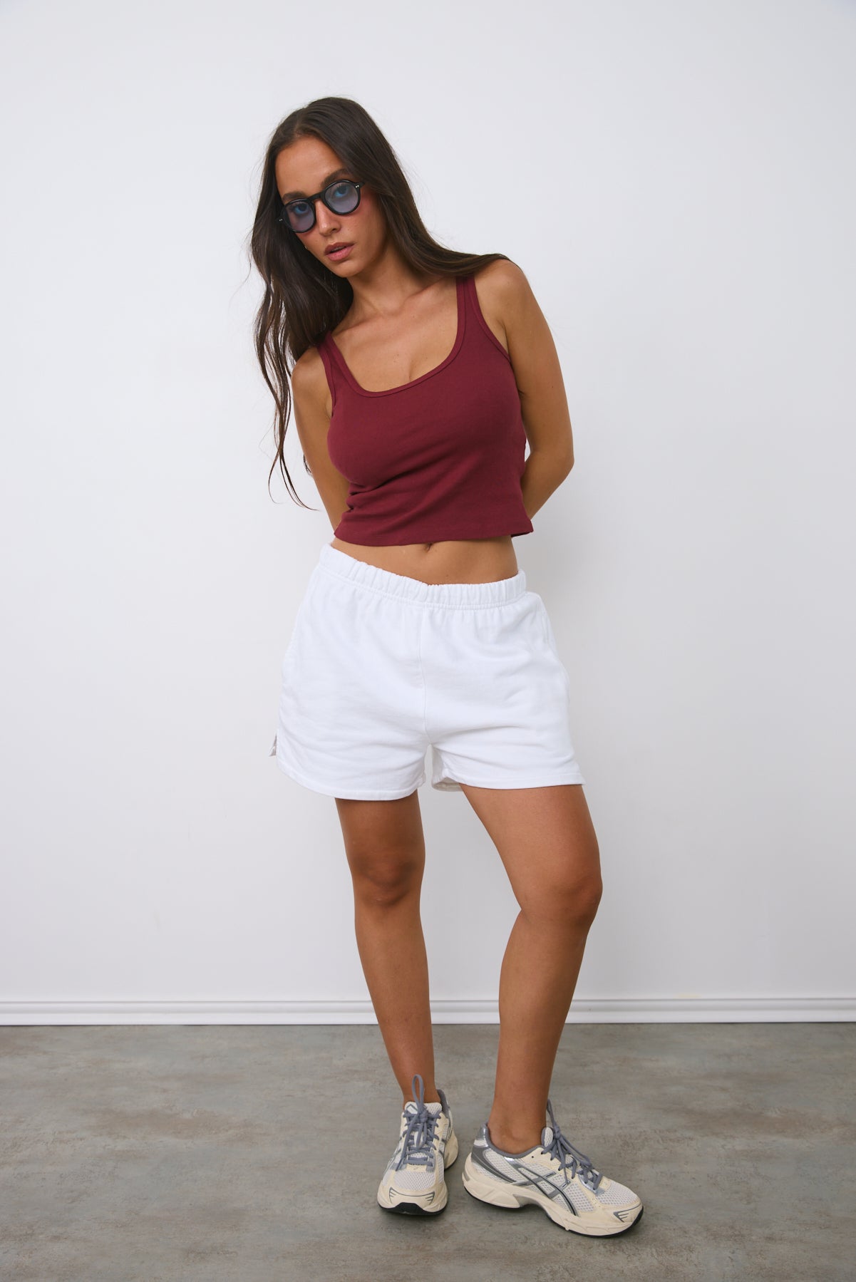 גופיית קרופ כותנה בורדו