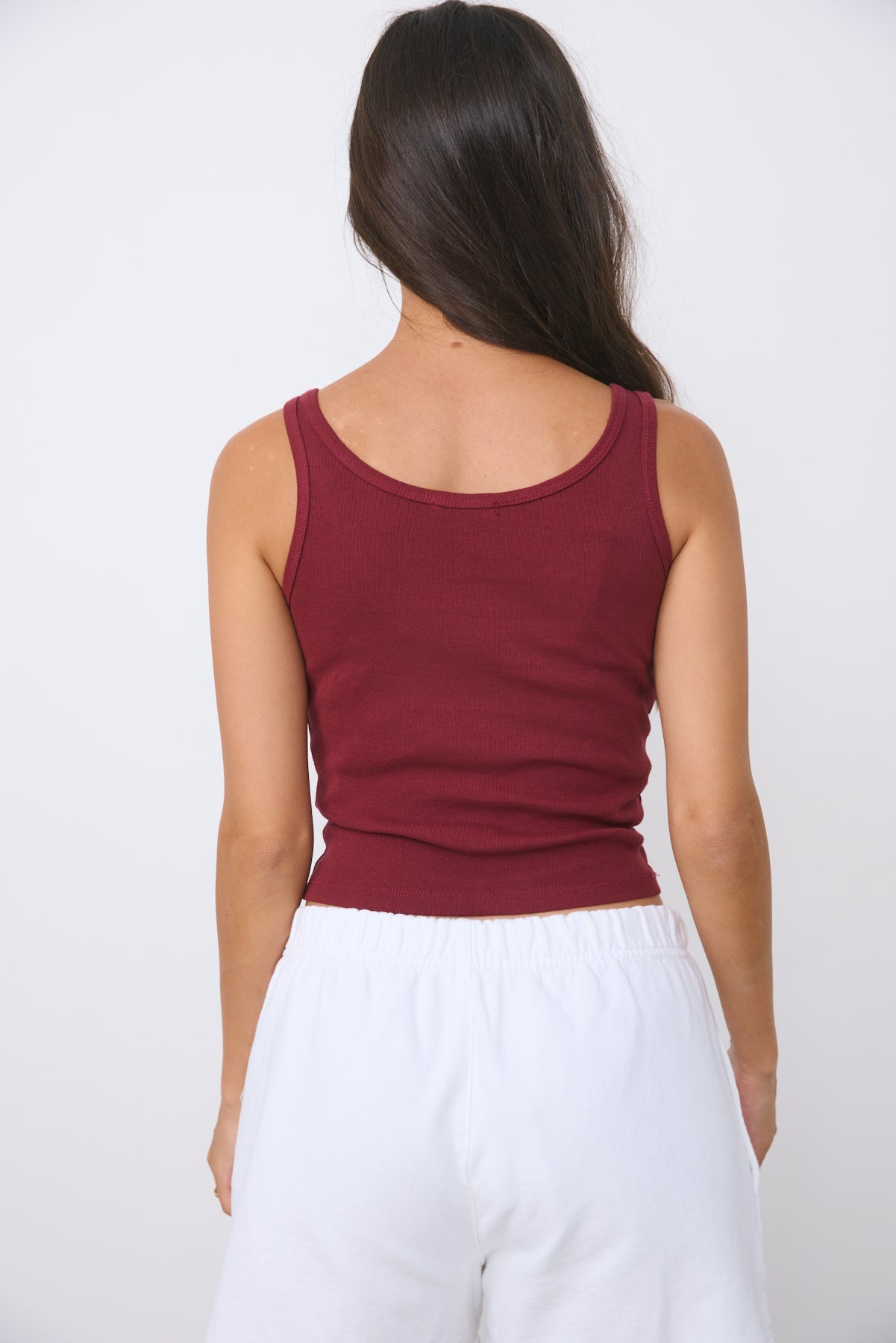 גופיית קרופ כותנה בורדו