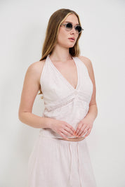 וסט פשתן קולר ורוד בהיר