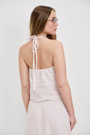 וסט פשתן קולר ורוד בהיר