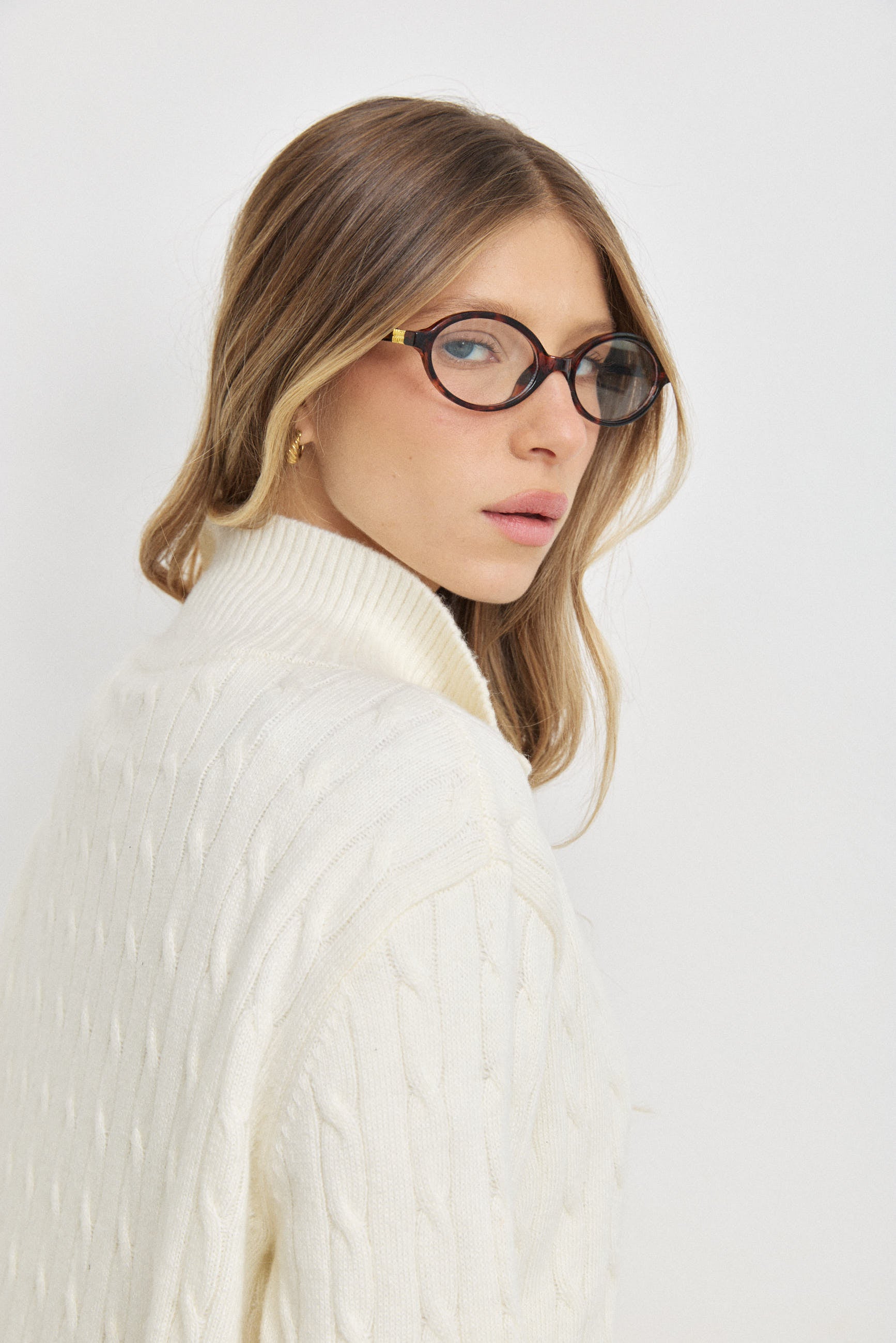 קרדיגן סריג ג׳וליה שמנת