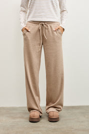 מכנסי טרנינג סריג בז