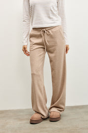 מכנסי טרנינג סריג בז