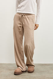 מכנסי טרנינג סריג בז