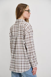 חולצת משבצות איטלקית לבן