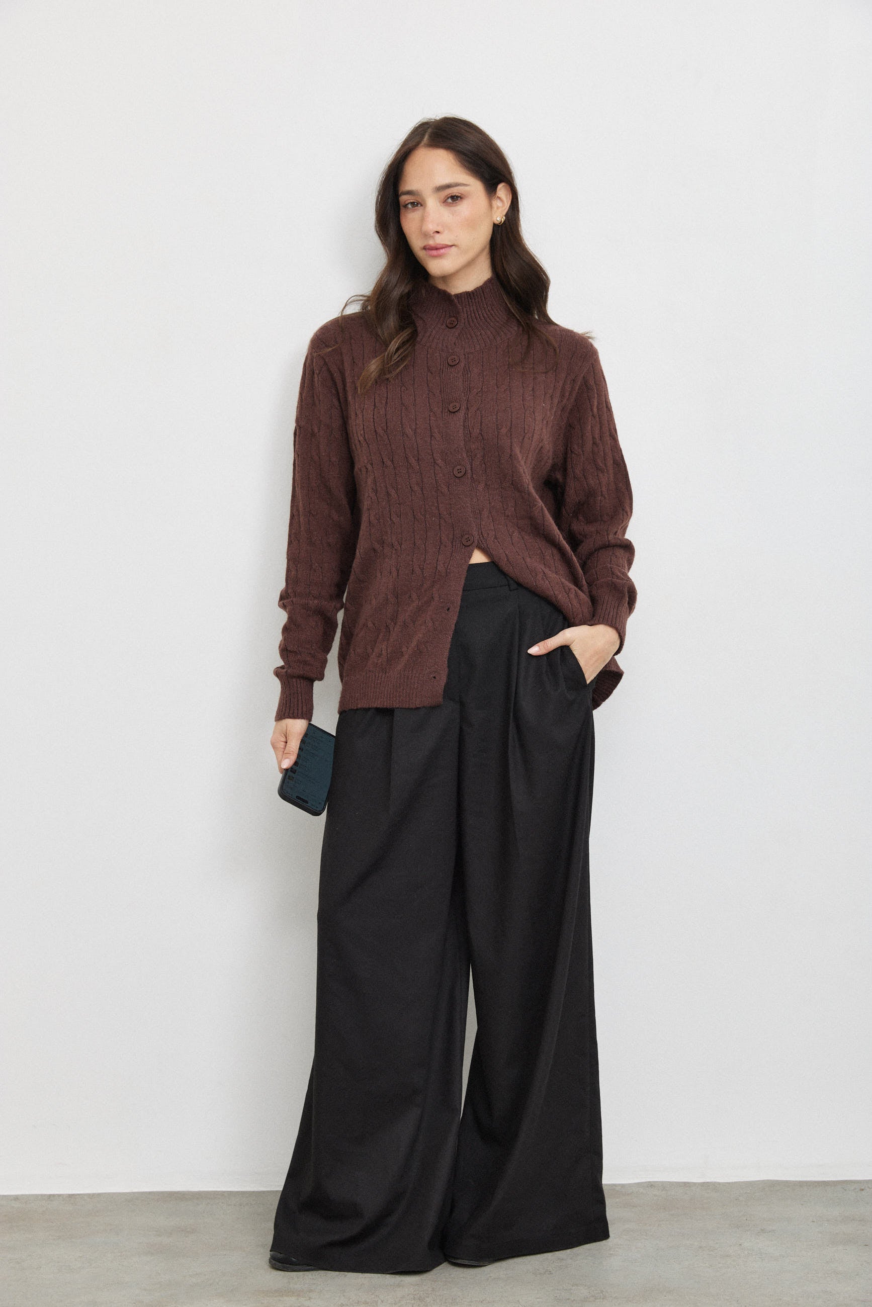 קרדיגן סריג ג׳וליה חום